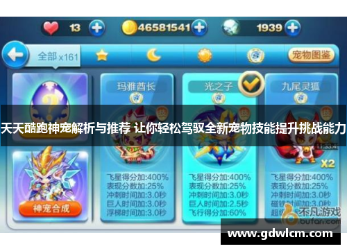 天天酷跑神宠解析与推荐 让你轻松驾驭全新宠物技能提升挑战能力